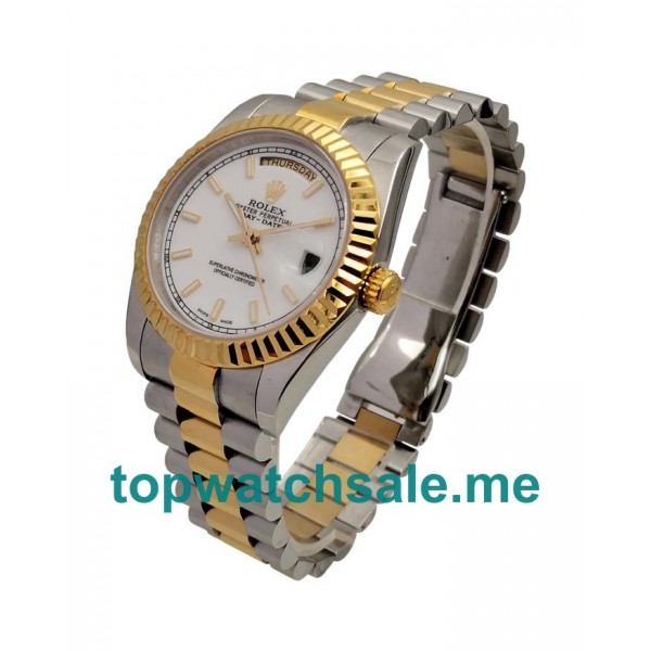 36MM Swiss Men Rolex Day-Date 118238 White Dials Replica Watches UK