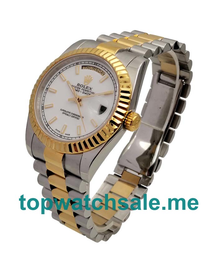 36MM Swiss Men Rolex Day-Date 118238 White Dials Replica Watches UK