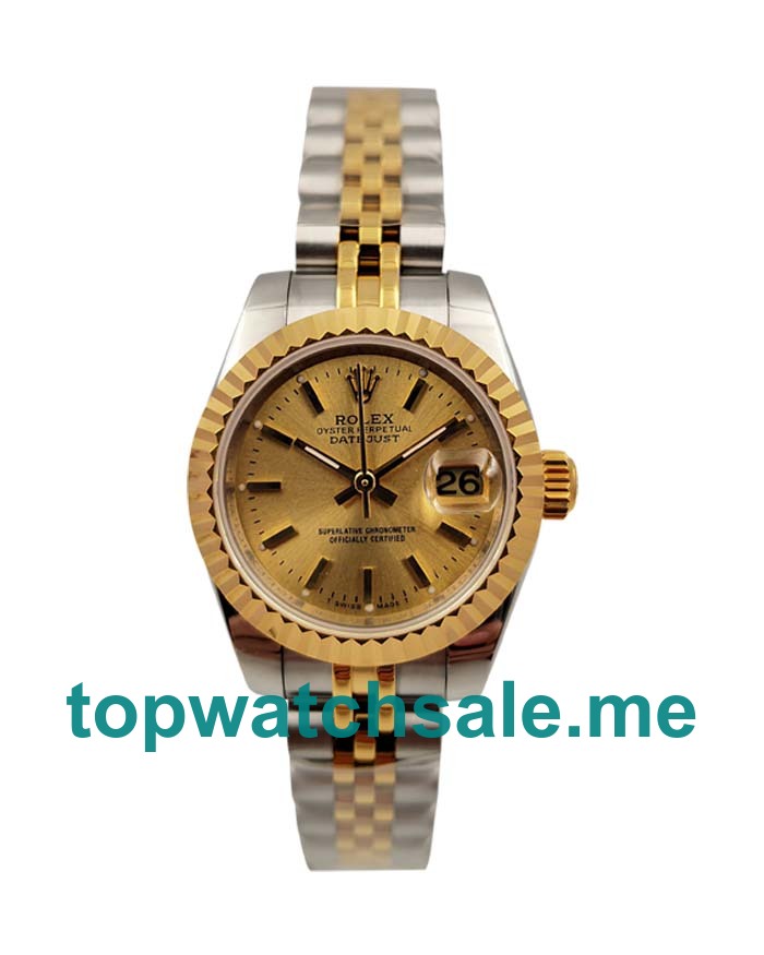 26MM Swiss Women Rolex Lady-Datejust 76193 Champagne Dials Replica Watches UK