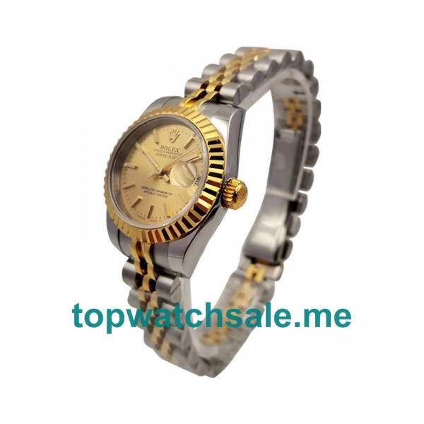 26MM Swiss Women Rolex Lady-Datejust 76193 Champagne Dials Replica Watches UK