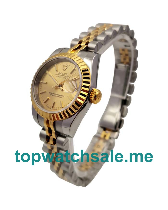 26MM Swiss Women Rolex Lady-Datejust 76193 Champagne Dials Replica Watches UK