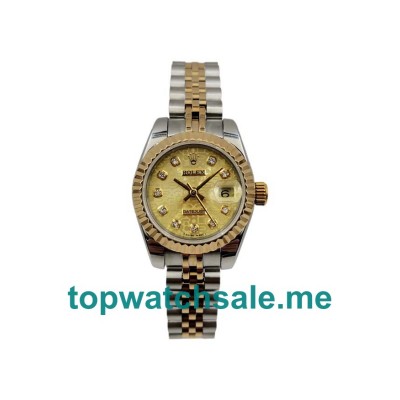 26MM Swiss Women Rolex Lady-Datejust 179173 Champagne Dials Replica Watches UK