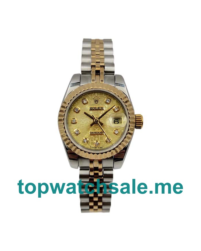 26MM Swiss Women Rolex Lady-Datejust 179173 Champagne Dials Replica Watches UK