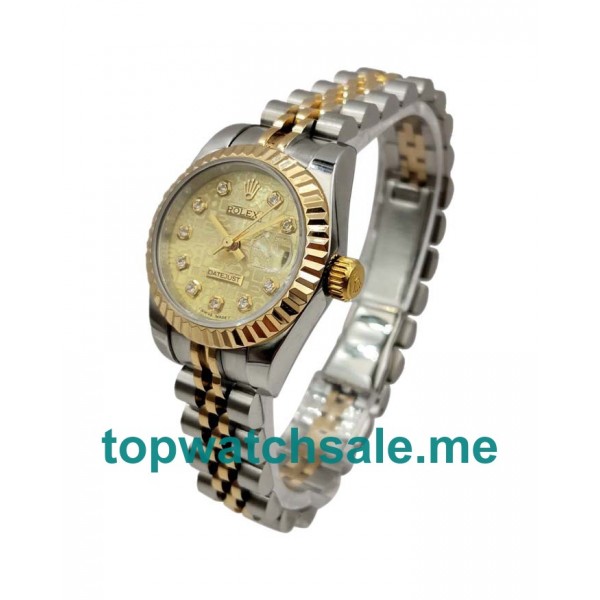 26MM Swiss Women Rolex Lady-Datejust 179173 Champagne Dials Replica Watches UK