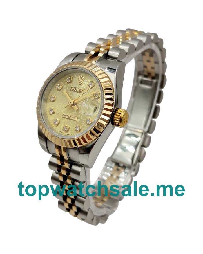 26MM Swiss Women Rolex Lady-Datejust 179173 Champagne Dials Replica Watches UK