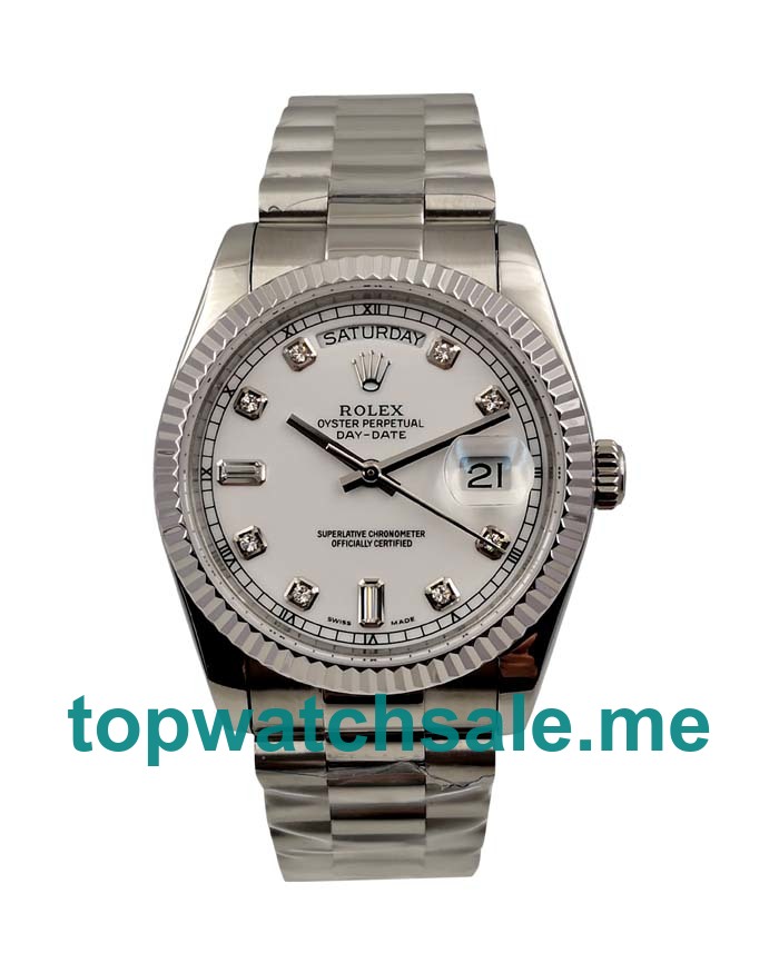 36MM Swiss Men Rolex Day-Date 118239 White Dials Replica Watches UK