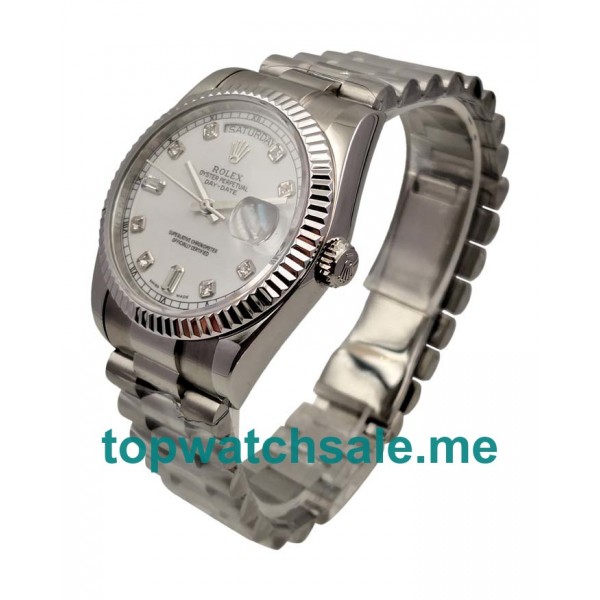 36MM Swiss Men Rolex Day-Date 118239 White Dials Replica Watches UK