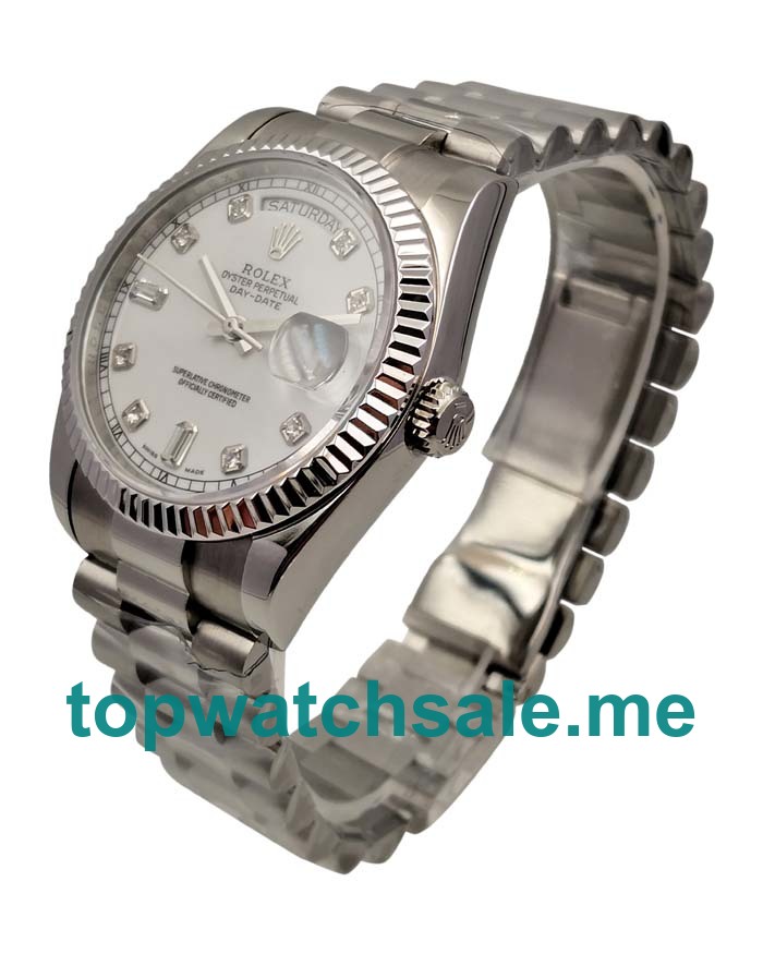 36MM Swiss Men Rolex Day-Date 118239 White Dials Replica Watches UK