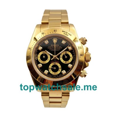 40MM Men Rolex Daytona 116528 Black Dials Replica Watches UK