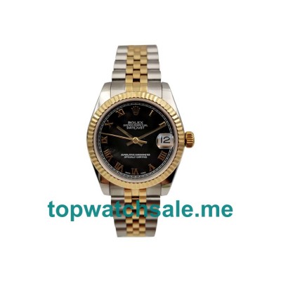 31MM Swiss Men And Women Rolex Datejust 178273 Black Dials Replica Watches UK