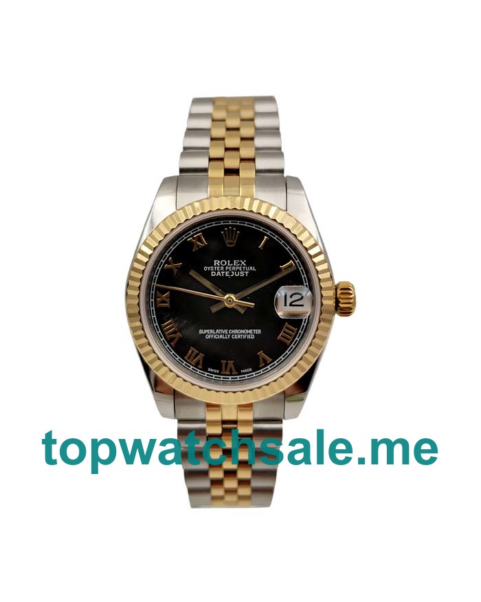 31MM Swiss Men And Women Rolex Datejust 178273 Black Dials Replica Watches UK