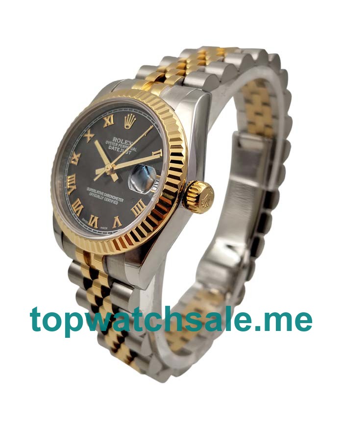 31MM Swiss Men And Women Rolex Datejust 178273 Black Dials Replica Watches UK