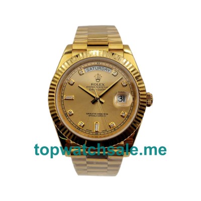 41MM Swiss Men Rolex Day-Date II 218238 KW Champagne Dials Replica Watches UK