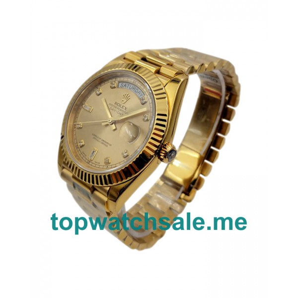 41MM Swiss Men Rolex Day-Date II 218238 KW Champagne Dials Replica Watches UK