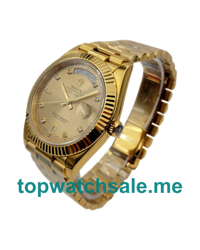 41MM Swiss Men Rolex Day-Date II 218238 KW Champagne Dials Replica Watches UK