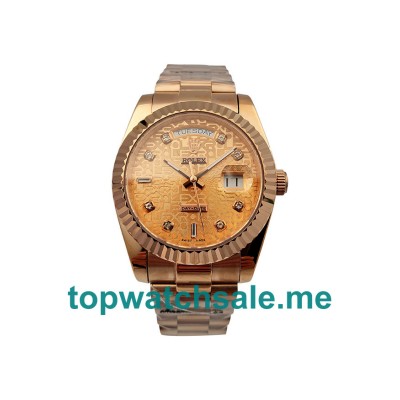 36MM Men Rolex Day-Date 118235 Rose Gold Dials Replica Watches UK