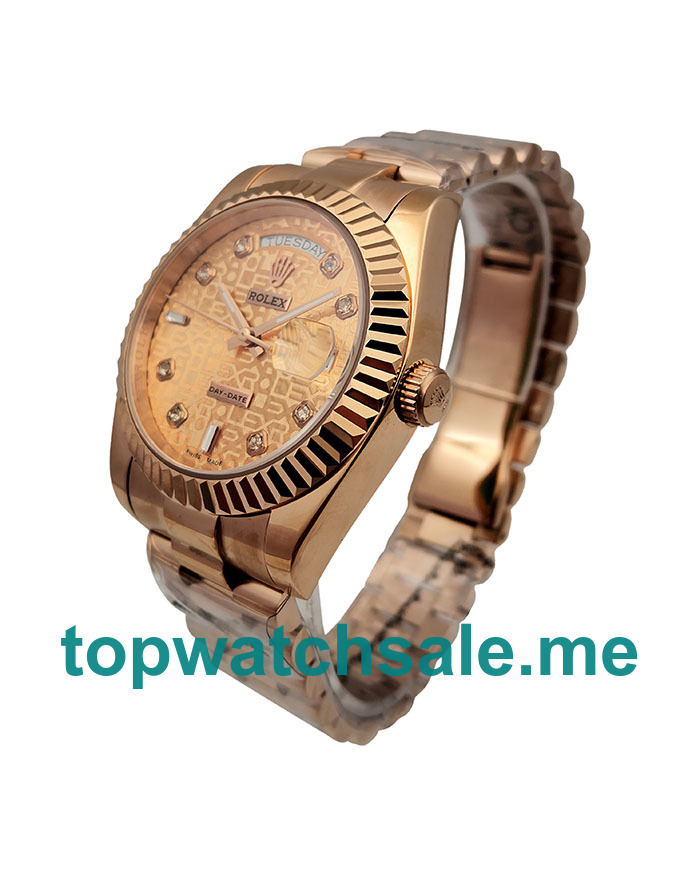 36MM Men Rolex Day-Date 118235 Rose Gold Dials Replica Watches UK