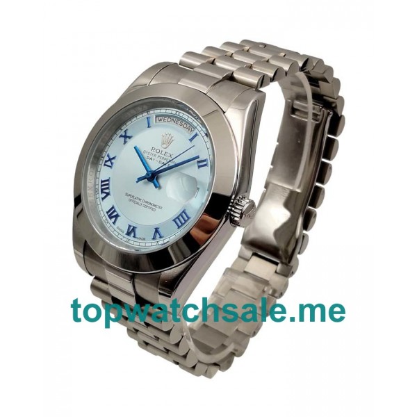 41MM Men Rolex Day-Date 218206 Ice Blue Dials Replica Watches UK