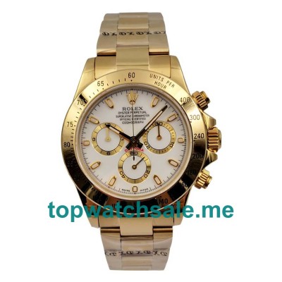 40MM Swiss Men Rolex Daytona 116528 White Dials Replica Watches UK