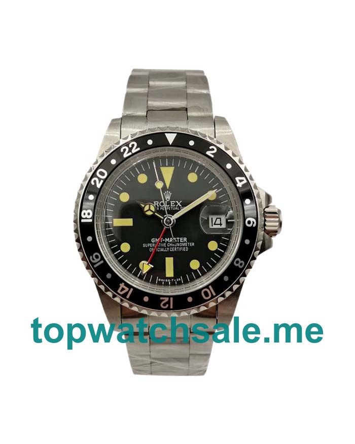 40MM Men Rolex GMT-Master 1675 Black Dials Replica Watches UK
