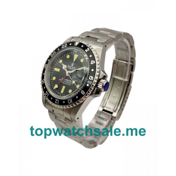 40MM Men Rolex GMT-Master 1675 Black Dials Replica Watches UK