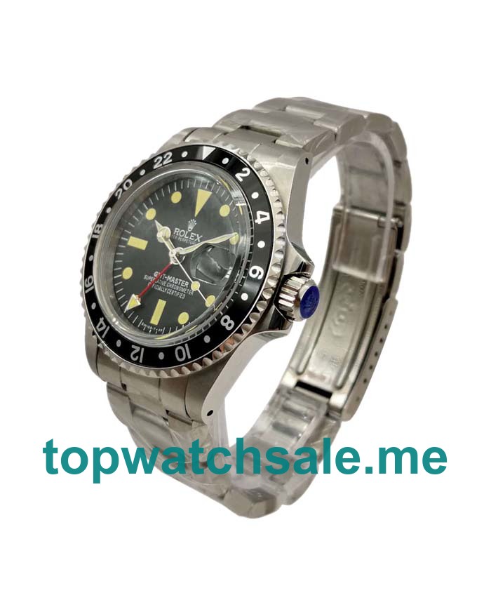 40MM Men Rolex GMT-Master 1675 Black Dials Replica Watches UK