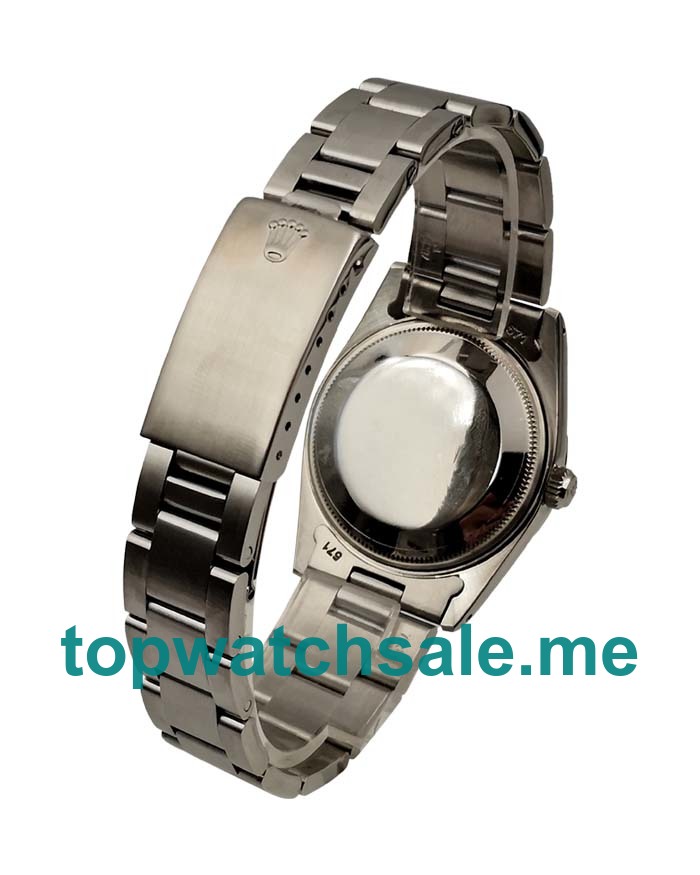 34MM Men Rolex Oyster Perpetual Date 115200 Black Dials Replica Watches UK