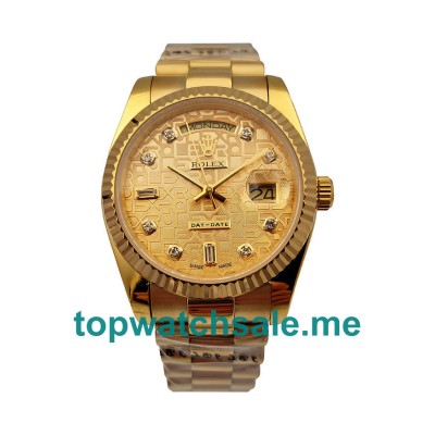 36MM Men Rolex Day-Date 118238 Champagne Dials Replica Watches UK