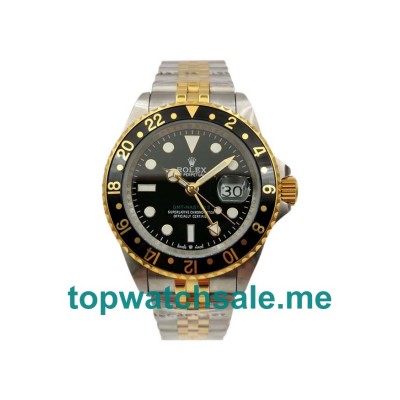 40MM Men Rolex GMT-Master 16753 Black Dials Replica Watches UK