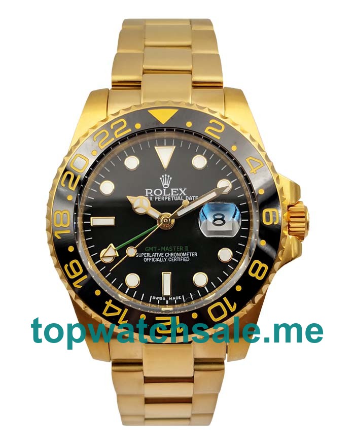 40MM Swiss Men Rolex GMT-Master II 116718 LN Black Dials Replica Watches UK