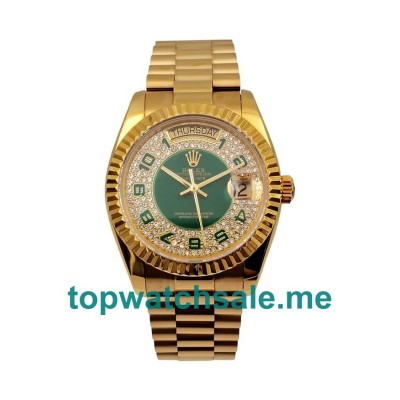 36MM Swiss Men Rolex Day-Date 118348 Green Dials Replica Watches UK