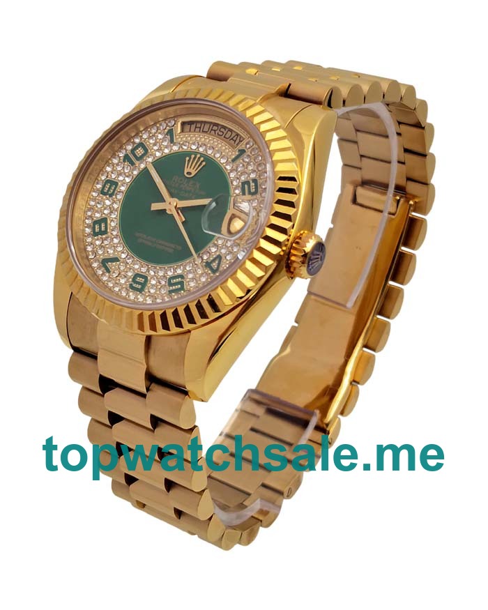 36MM Swiss Men Rolex Day-Date 118348 Green Dials Replica Watches UK