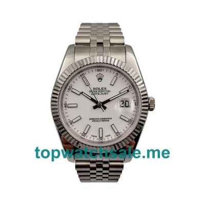 41MM Swiss Men Rolex Datejust 116334 White Dials Replica Watches UK