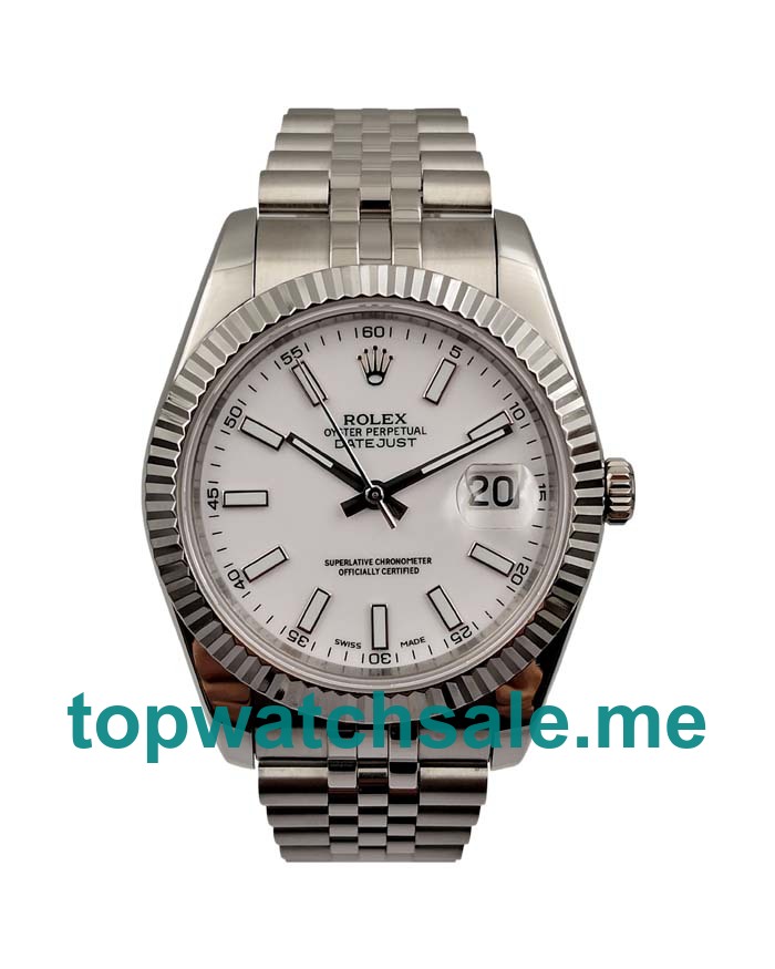 41MM Swiss Men Rolex Datejust 116334 White Dials Replica Watches UK