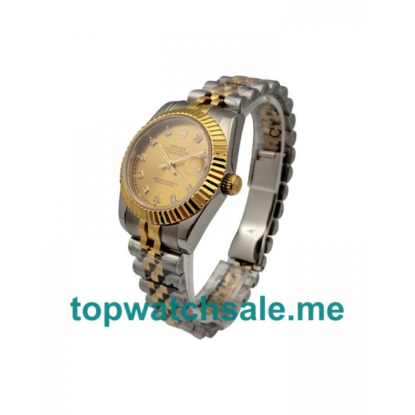 31MM Women Rolex Datejust 178273 Champagne Dials Replica Watches UK