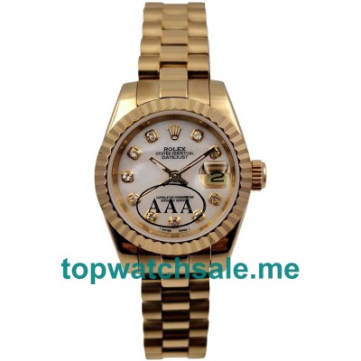 26MM Swiss Women Rolex Lady-Datejust 179178 White Mother-of-pearl Dials Replica Watches UK