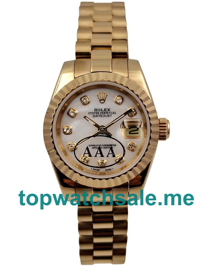 26MM Swiss Women Rolex Lady-Datejust 179178 White Mother-of-pearl Dials Replica Watches UK