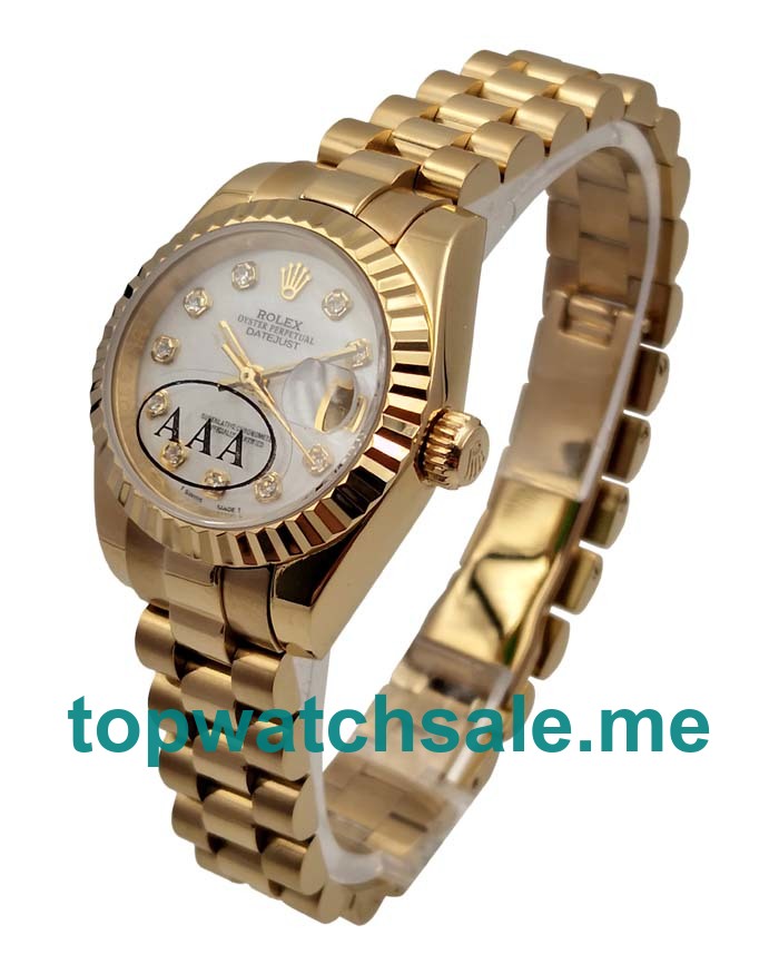 26MM Swiss Women Rolex Lady-Datejust 179178 White Mother-of-pearl Dials Replica Watches UK