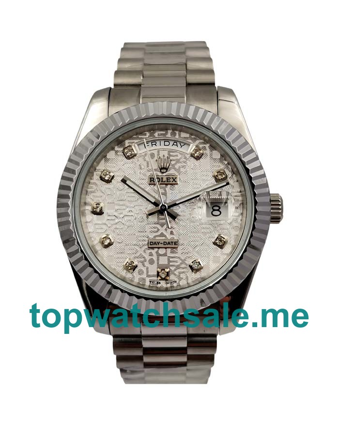 40MM Men Rolex Day-Date 118239 White Dials Replica Watches UK