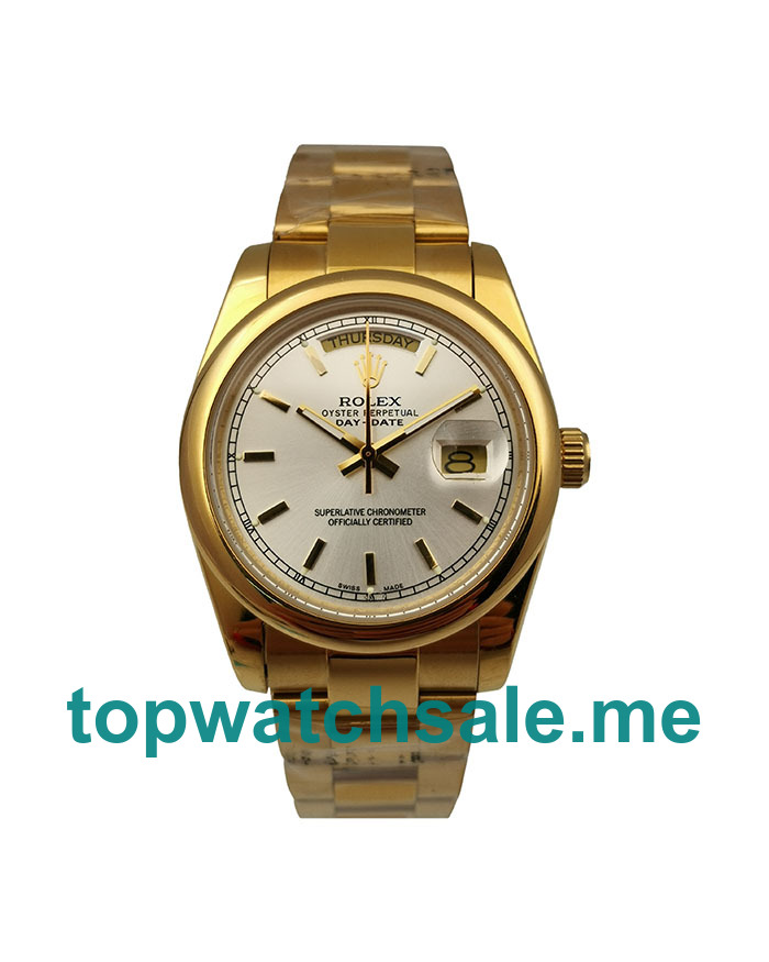 36MM Men Rolex Day-Date 118208 Champagne Dials Replica Watches UK
