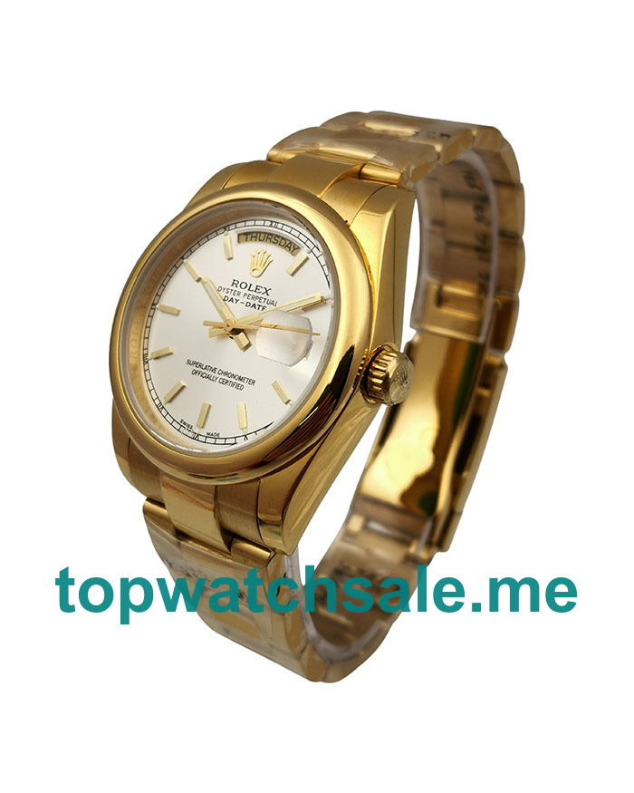 36MM Men Rolex Day-Date 118208 Champagne Dials Replica Watches UK