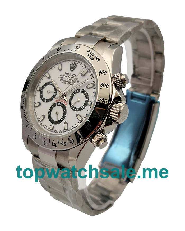 40MM Men Rolex Daytona 16520 White Dials Replica Watches UK