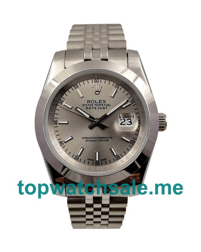 39MM Men Rolex Datejust 126300 Gray Dials Replica Watches UK