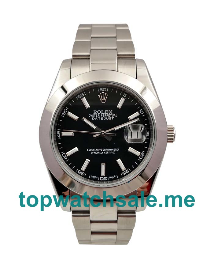 41MM Men Rolex Datejust 126300 Black Dials Replica Watches UK