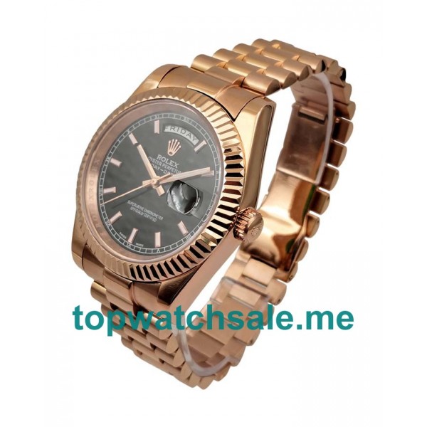 41MM Men Rolex Day-Date II 218235 Black Dials Replica Watches UK