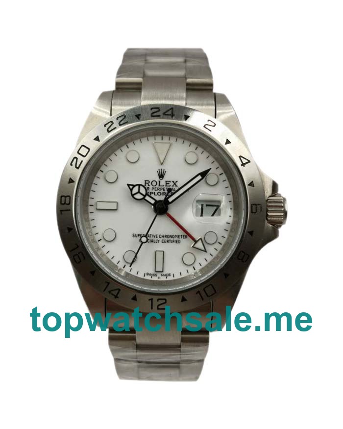 40MM Men Rolex Explorer II 16570 White Dials Replica Watches UK