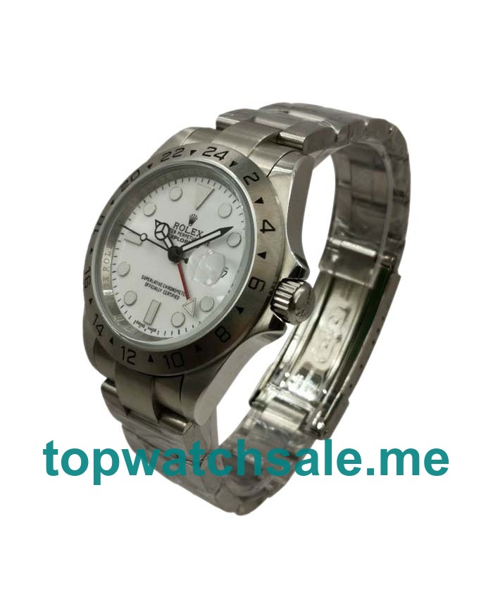 40MM Men Rolex Explorer II 16570 White Dials Replica Watches UK