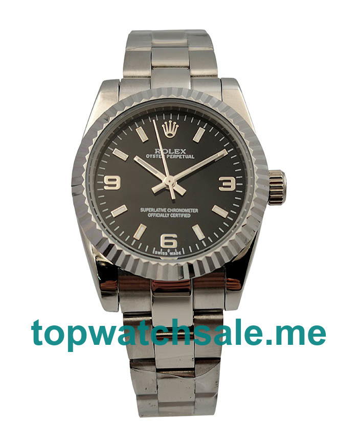 31MM Women Rolex Oyster Perpetual 177234 Black Dials Replica Watches UK