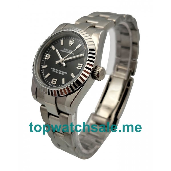 31MM Women Rolex Oyster Perpetual 177234 Black Dials Replica Watches UK