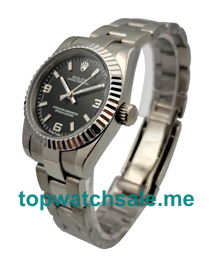 31MM Women Rolex Oyster Perpetual 177234 Black Dials Replica Watches UK